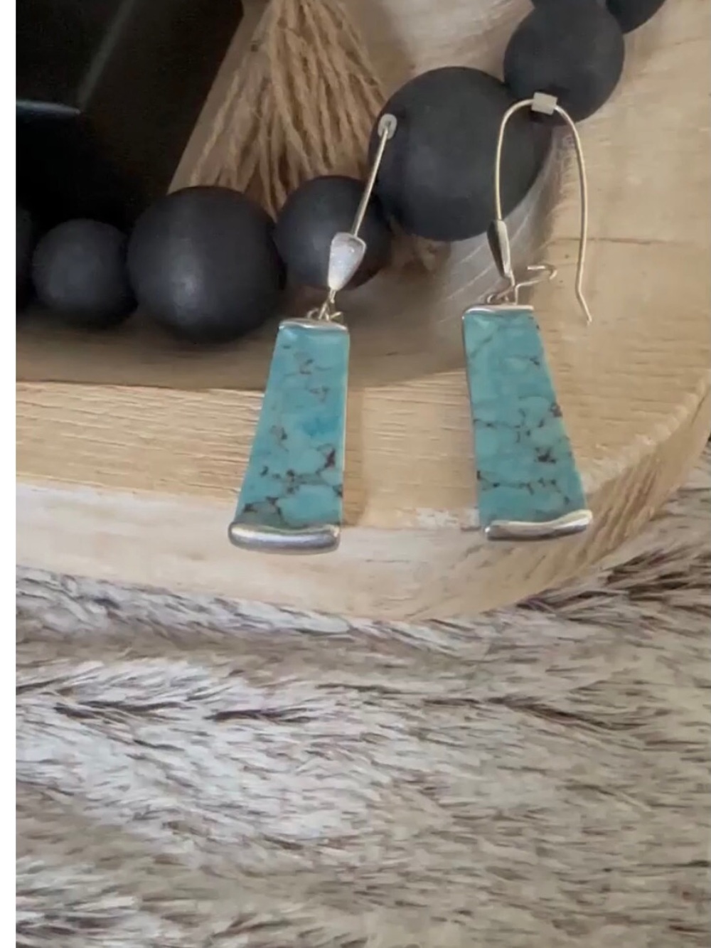 RLM soho studio Turquoise Drop Earrings with Silver Accents